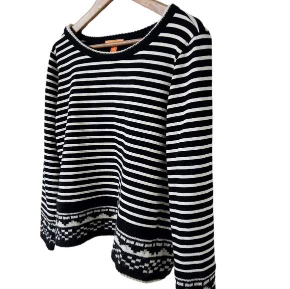 Striped Cotton Long Sleeve Sweater | Joe Fresh | Large - Picture 9 of 10